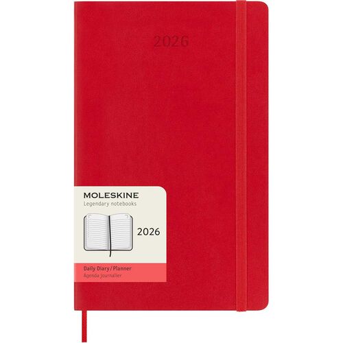 Moleskine Diary 12 Month Daily SC Large Scarlet Red 2026